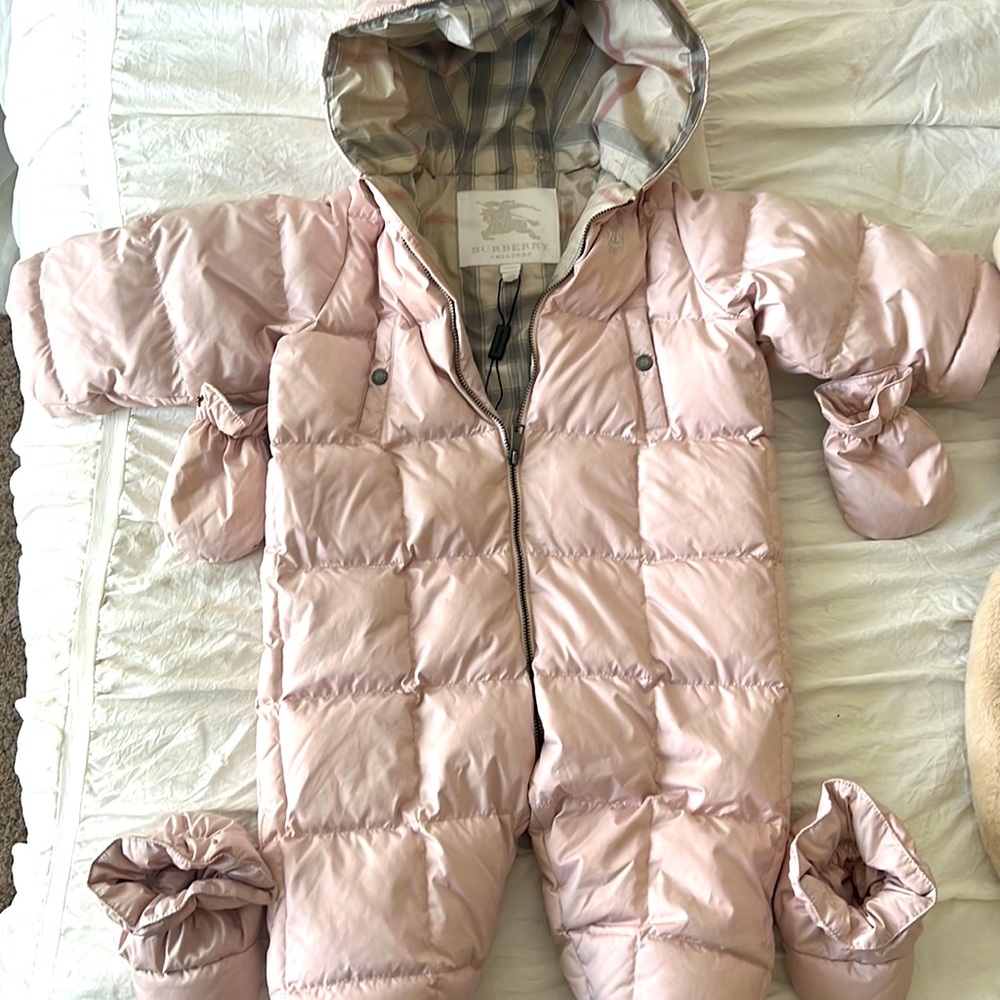 COPY - Burberry baby girl snowsuit 12 months. Good condition. Only worn a few t…